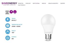 Lampada Led Save 9w 6500k Bulbo A60 Biv Se-215.3044 Lampada Led Save 9w 6500k Bulbo A60 Biv Se-215.3044