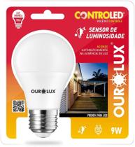 Lâmpada Led Sensor de Luminuosidade 6500K 9W Ourolux Branca