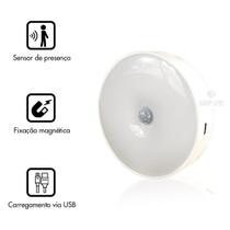 Lâmpada Led Sensor De Presença Recarregável Branco Quente