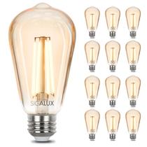 Lâmpada LED Sigalux Edison 9W 700lm 2700K E26 regulável, pacote com 12