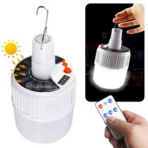 Lâmpada LED Solar com 5 Funções e Bateria 2000mAh, Ideal para Emergências e Acampamento BOM4212