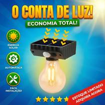 Lâmpada LED Solar Luminária Parede Externa Vintage 1W Sensor de Presença 3 Modos À Prova DÁgua IP44