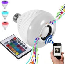 Lampada Led Som Bluetooth Controle Luz Colorida RGB + Bocal