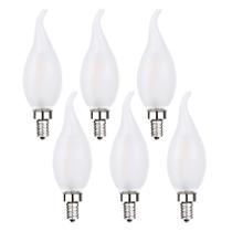 Lâmpada LED Sunaiony Candelabra 2W 4000K 200lm E12 regulável, pacote com 6 Lâmpada LED Sunaiony Candelabra 2W 4000K 200lm E12 regulável, pacote com 6