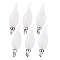 Lâmpada LED Sunaiony E12 regulável 6W 2700K branca quente (pacote com 6) Lâmpada LED Sunaiony E12 regulável 6W 2700K branca quente (pacote com 6)