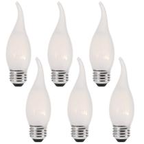 Lâmpada LED Sunaiony E26 Chandelier 2W 2700K, branca quente, pacote com 6 Lâmpada LED Sunaiony E26 Chandelier 2W 2700K, branca quente, pacote com 6
