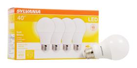 Lâmpada LED SYLVANIA 40W equivalente A19 6W 450lm, pacote com 4