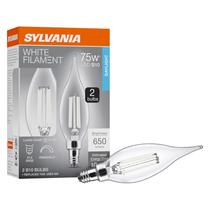 Lâmpada LED Sylvania B10 Clear 6W 650lm 5000K Candelabra, pacote com 2 Lâmpada LED Sylvania B10 Clear 6W 650lm 5000K Candelabra, pacote com 2