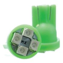 Lâmpada Led T10 12v 4smd1210 Verde Par Lâmpada Led T10 12v 4smd1210 Verde Par