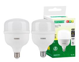 Lâmpada Led Taschibra 40w Bivolt 3000k Luz Quente Kit 2