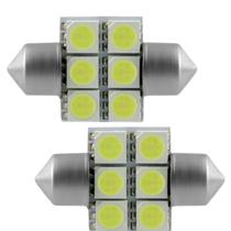 Lâmpada Led Torpedo 31mm 12v 6smd5050 Branca 6 Leds Par Lâmpada Led Torpedo 31mm 12v 6smd5050 Branca 6 Leds Par