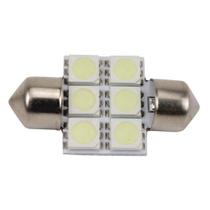 Lâmpada Led Torpedo 31mm 12v 6smd5050 Branca 6 Leds Par