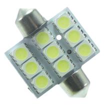 Lâmpada Led Torpedo 36mm 12v 9smd5050 Branca 9 Leds Par Lâmpada Led Torpedo 36mm 12v 9smd5050 Branca 9 Leds Par