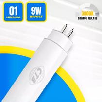 Lâmpada LED Tubular T5 9W 55cm 3000K Branco Quente Base G5 Bivolt
