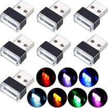 Lâmpada LED USB para atmosfera interior de carro de 7 cores (7 unidades)