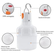 Lâmpada LED USB Recarregável Alto Brilho Luz de Emergência