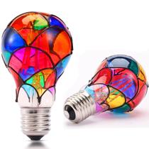 Lâmpada LED VALUCKY Stained Glass E26 6W A19/A60, pacote com 2 Lâmpada LED VALUCKY Stained Glass E26 6W A19/A60, pacote com 2