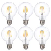 Lâmpada LED Vanity Globe Simba Lighting G25 (G80) 4W, pacote com 6