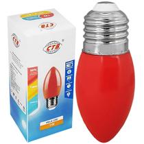 Lâmpada Led Vela 1W 127V E27 Vermelho Abajur Lustre