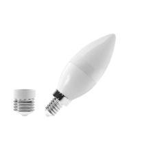 Lampada led vela leitosa 6w e-14+e-27 2700k bivolt - luminatti
