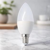 Lâmpada Led Vela Leitosa E14 Luz Fria 6000k 4w Bivolt