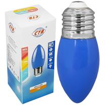Lâmpada Led Vela Lisa 1W 127V E27 Azul Lustre