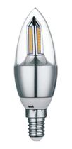 Lâmpada Led Vela Lisa 4W Bivolt E14 Branco Quente Cor Prata