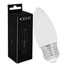 Lâmpada Led Vela Lisa Leitosa 4W Bivolt E27 Branco Quente