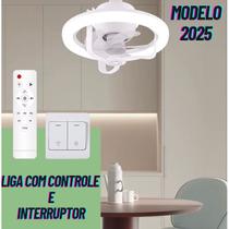 Lampada LED Ventilador de teto 360º Com Controle Remoto e Luz RGB e Aromaterapia para Pequenos Espaç