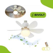 Lâmpada Led Ventilador Teto Silencioso Bivolt Controle