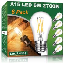 Lâmpada LED Vinaco A15 6W 600lm 2700K regulável, pacote com 6 unidades E26