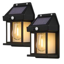 Lâmpada Led Vintage Parede Painel Solar C/ Sensor Movimento