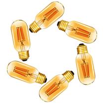 Lâmpada LED YFXRLIGHT âmbar regulável 6W T10 2200K E26, pacote com 6 Lâmpada LED YFXRLIGHT âmbar regulável 6W T10 2200K E26, pacote com 6