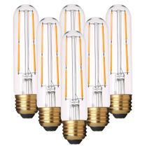 Lâmpada LED YFXRLIGHT T10 regulável 4W 2700K E26, pacote com 6 Lâmpada LED YFXRLIGHT T10 regulável 4W 2700K E26, pacote com 6
