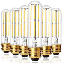 Lâmpada LED YFXRLIGHT T10 regulável 6W 2700K 550LM E26, pacote com 6 Lâmpada LED YFXRLIGHT T10 regulável 6W 2700K 550LM E26, pacote com 6