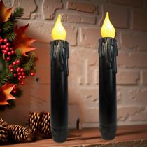 Lâmpada LINCOUNTRY Black Flameless Wax Taper Candles 17cm Lâmpada LINCOUNTRY Black Flameless Wax Taper Candles 17cm