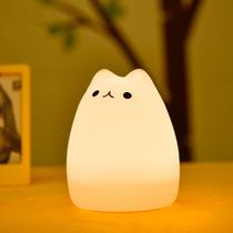 Lâmpada Lueudu Cat LED Night Light Silicon 15 cm USB recarregável
