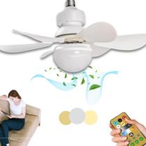 Lâmpada Luminária 40W com Ventilador de Teto 6 Pás 3 Modos de Iluminação Silencioso Potente 2 EM 1