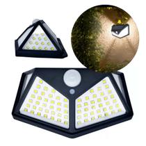 Lâmpada Luminária Solar 100 Led Parede Luz Com Sensor Preto