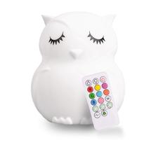 Lâmpada Lumipets Owl Night Light Remote, temporizador de 9 cores
