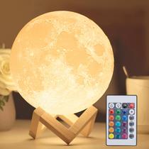 Lâmpada lunar Mydethun 16 cores 3D com controle remoto 18 cm com suporte