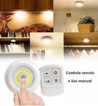 Lâmpada luz fria adesiva Cola Led 3 Spot Controle Remoto Lâmpada luz fria adesiva Cola Led 3 Spot Controle Remoto