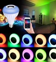 Lâmpada Luz Led Bluetooth Música + Controle/ Balada em Casa