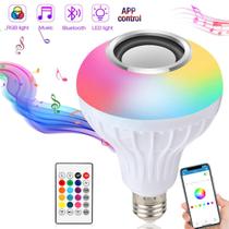 Lâmpada Luz Led Rgb Bluetooth Caixa Som Musical + Controle