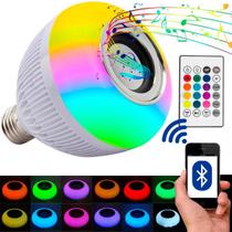 Lampada Luz Led Rgb Bluetooth Música Caixa Som Festa Musica - Estocasa