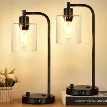 Lâmpada Lynnoland Industrial, conjunto de 2 cabeceiras USB reguláveis