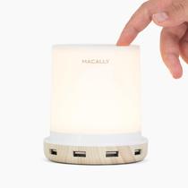 Lâmpada Macally LAMPCHARGEWD Touch de 3 níveis regulável, portas USB 4