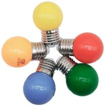 Lâmpada mini bulbo LED Bolinha E27 1W - branca ou Colorida