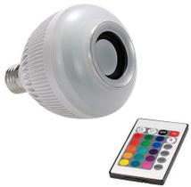 Lampada Musical Bluetooth Led Com Controle Rgb Colorida