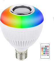Lampada Musical Bulb Led Colorida RGB E Caixa De Som Via Bluetooth Com Controle Remoto